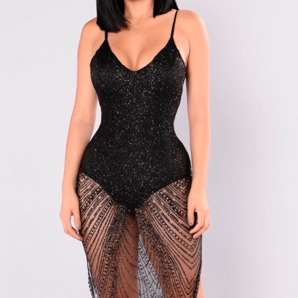 Sheer sparkly dress